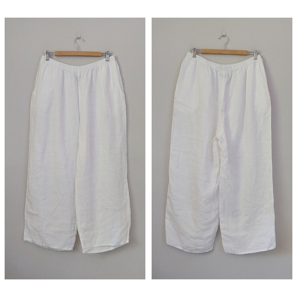 Flax Floods Linen Pants Size Large White - Picture 4 of 16